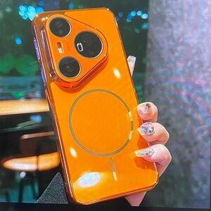 Orange Smartphone with Triple Camera
